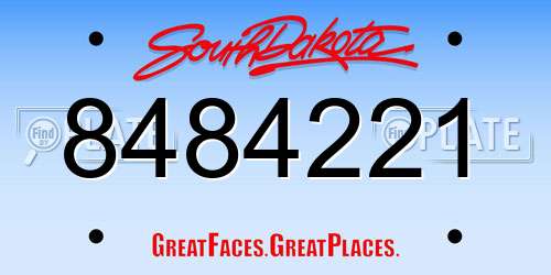 8484221 South Dakota License Plate