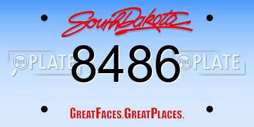 8486 South Dakota License Plate