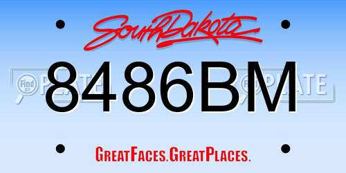 8486BM South Dakota License Plate