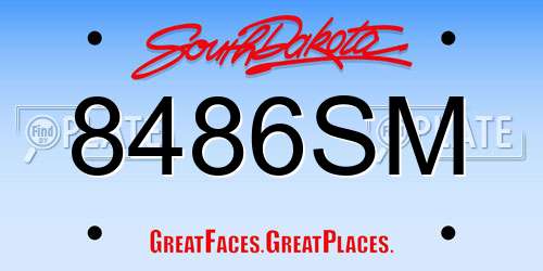8486SM South Dakota License Plate