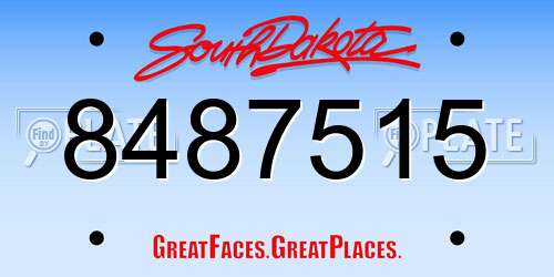 8487515 South Dakota License Plate