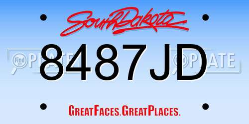 8487JD South Dakota License Plate