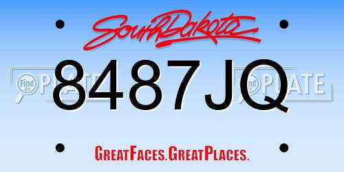 8487JQ South Dakota License Plate