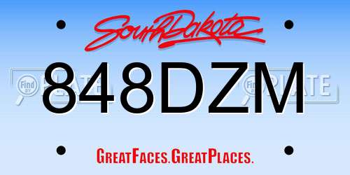 848DZM South Dakota License Plate