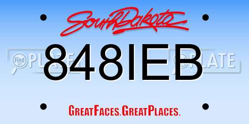 848IEB South Dakota License Plate