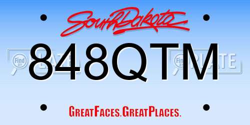 848QTM South Dakota License Plate