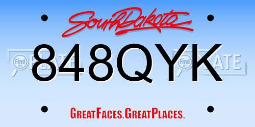 848QYK South Dakota License Plate