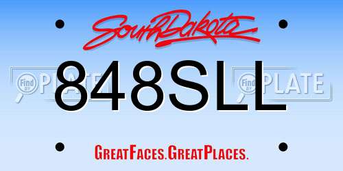 848SLL South Dakota License Plate