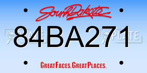 84BA271 South Dakota License Plate