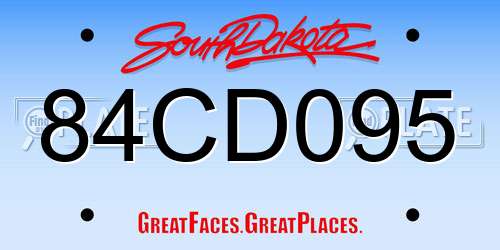 84CD095 South Dakota License Plate