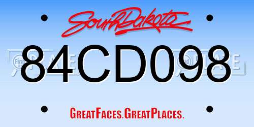 84CD098 South Dakota License Plate