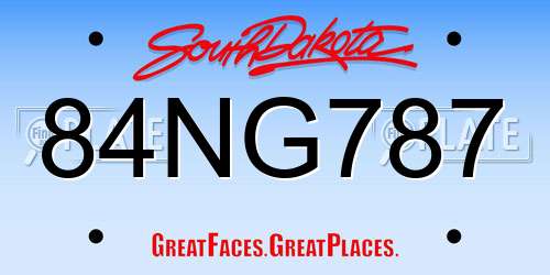 84NG787 South Dakota License Plate