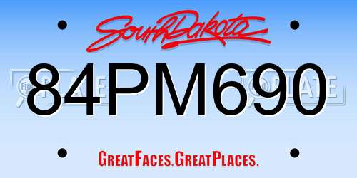 84PM690 South Dakota License Plate