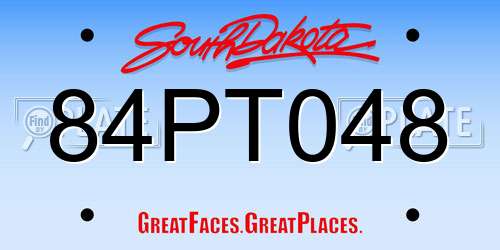 84PT048 South Dakota License Plate