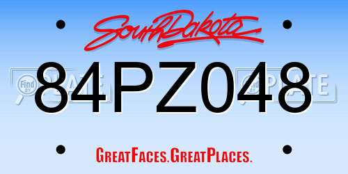 84PZ048 South Dakota License Plate