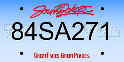 84SA271 South Dakota License Plate