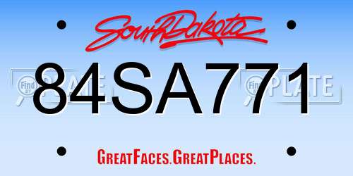 84SA771 South Dakota License Plate