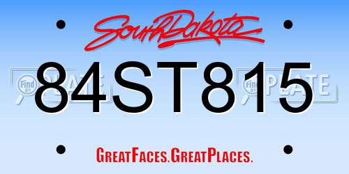 84ST815 South Dakota License Plate