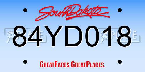 84YD018 South Dakota License Plate