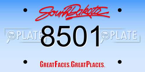 8501 South Dakota License Plate