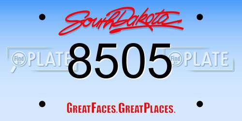 8505 South Dakota License Plate
