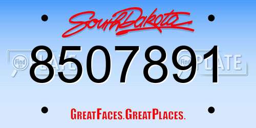 8507891 South Dakota License Plate