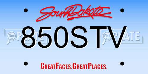 850STV South Dakota License Plate