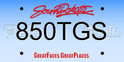 850TGS South Dakota License Plate