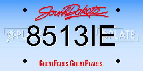 8513IE South Dakota License Plate
