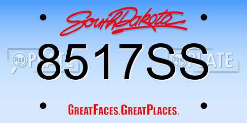 8517SS South Dakota License Plate