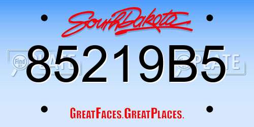 85219B5 South Dakota License Plate