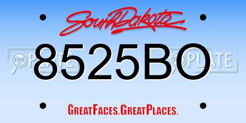8525BO South Dakota License Plate