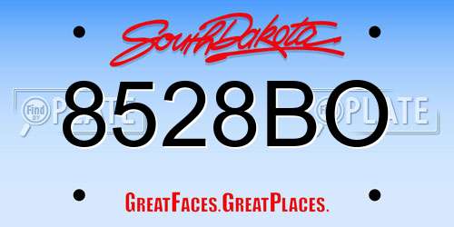 8528BO South Dakota License Plate