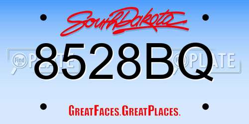 8528BQ South Dakota License Plate
