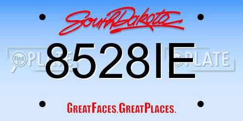 8528IE South Dakota License Plate