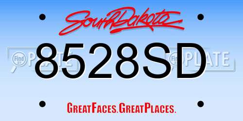 8528SD South Dakota License Plate