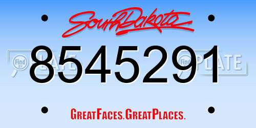 8545291 South Dakota License Plate