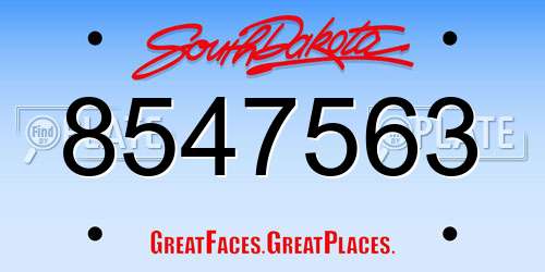 8547563 South Dakota License Plate
