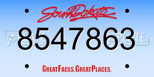 8547863 South Dakota License Plate