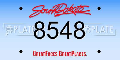 8548 South Dakota License Plate