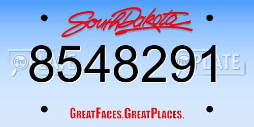 8548291 South Dakota License Plate