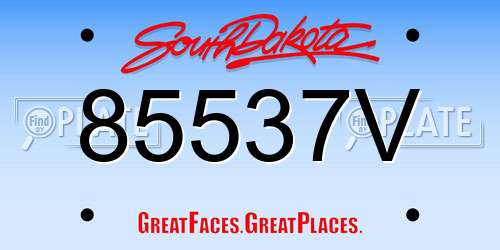 85537V South Dakota License Plate