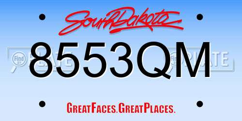 8553QM South Dakota License Plate
