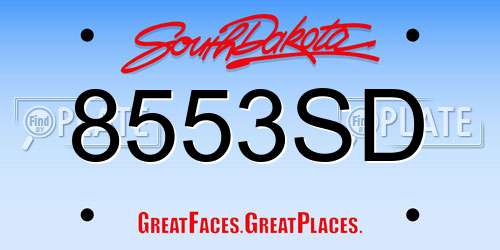 8553SD South Dakota License Plate