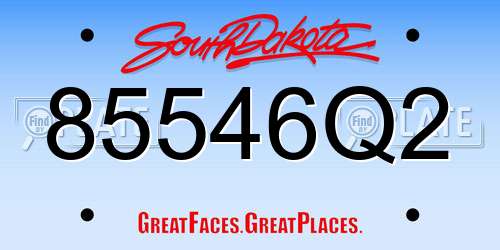 85546Q2 South Dakota License Plate