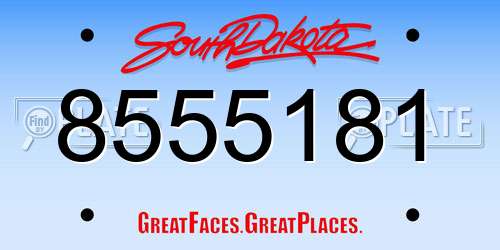 8555181 South Dakota License Plate