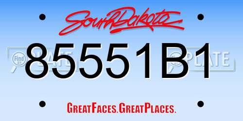 85551B1 South Dakota License Plate