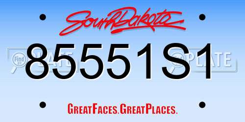 85551S1 South Dakota License Plate