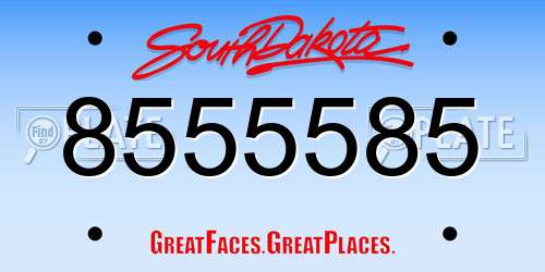 8555585 South Dakota License Plate