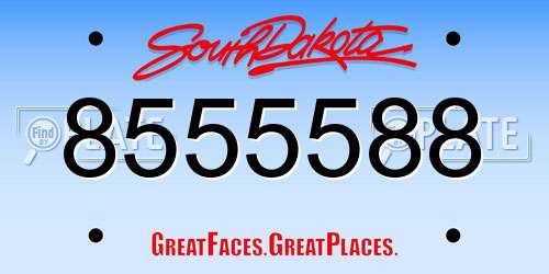 8555588 South Dakota License Plate